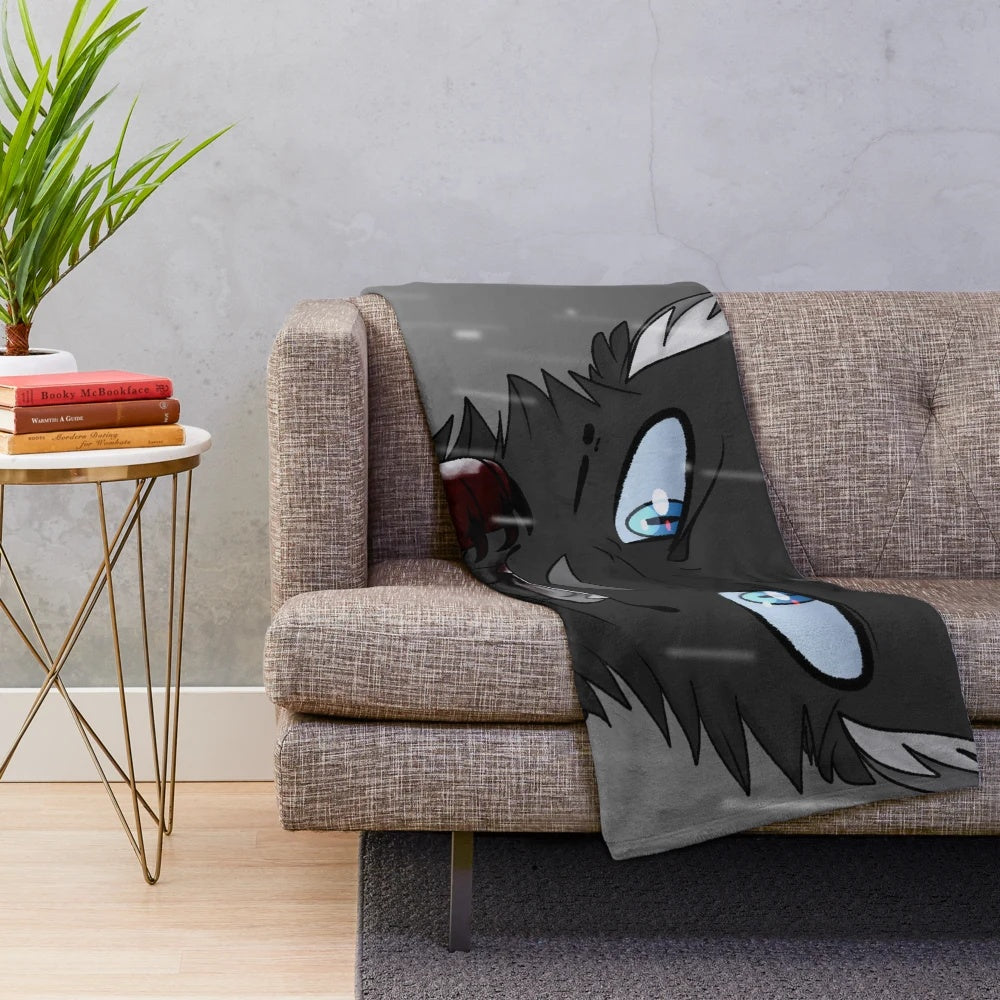 Scourge plush blanket featuring a warrior cat design