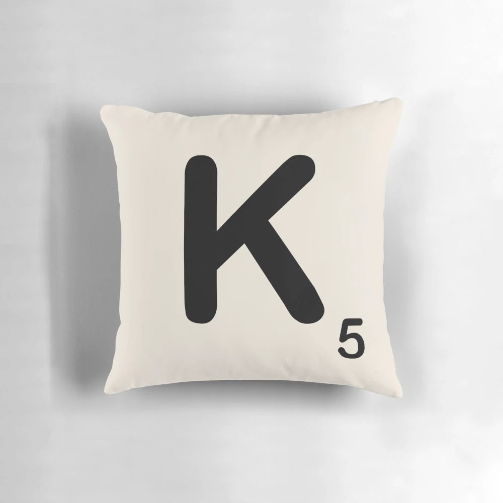 Scrabble Tile K Pillow - Unique Decorative Cushion for Scrabble Lovers