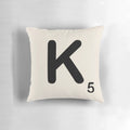 Scrabble Tile K Pillow - Unique Decorative Cushion for Scrabble Lovers