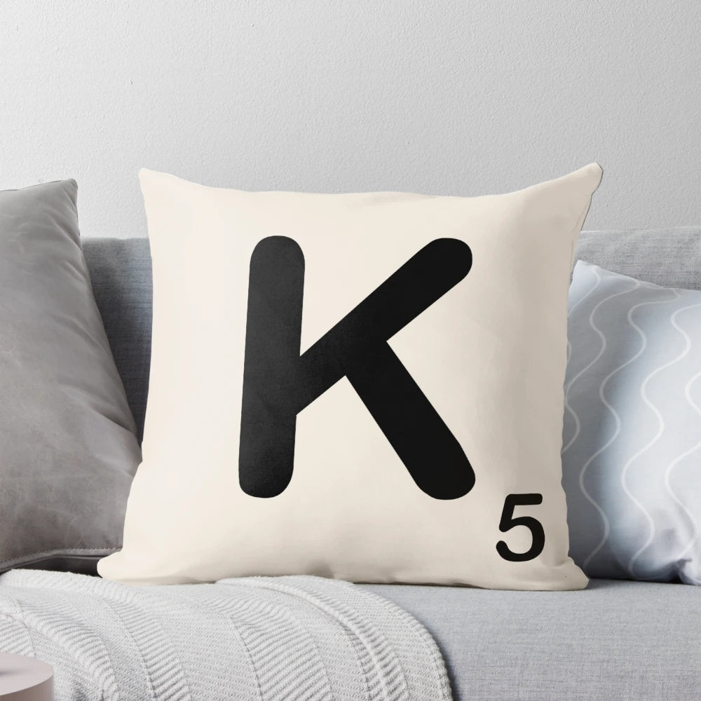 Scrabble Tile K Pillow - Unique Decorative Cushion for Scrabble Lovers