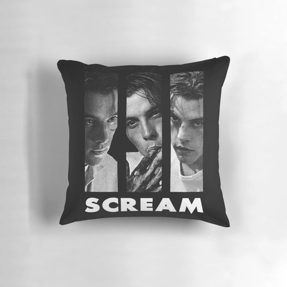 Scream horror movie themed pillow featuring the character Billy Loomis