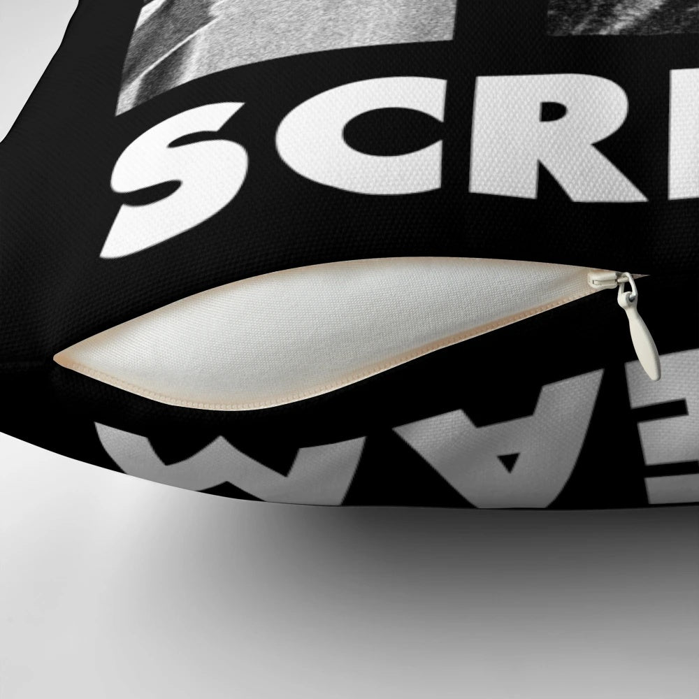 Scream horror movie themed pillow featuring the character Billy Loomis