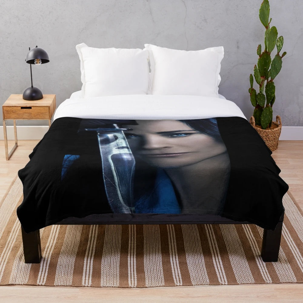 Scream movie blanket featuring Courteney Cox as Gale Weathers