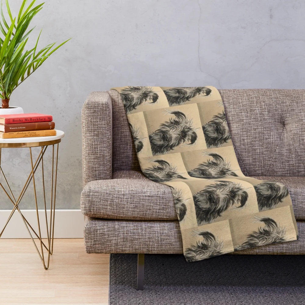 Scruffy beddy whippet lurcher dog plush blanket