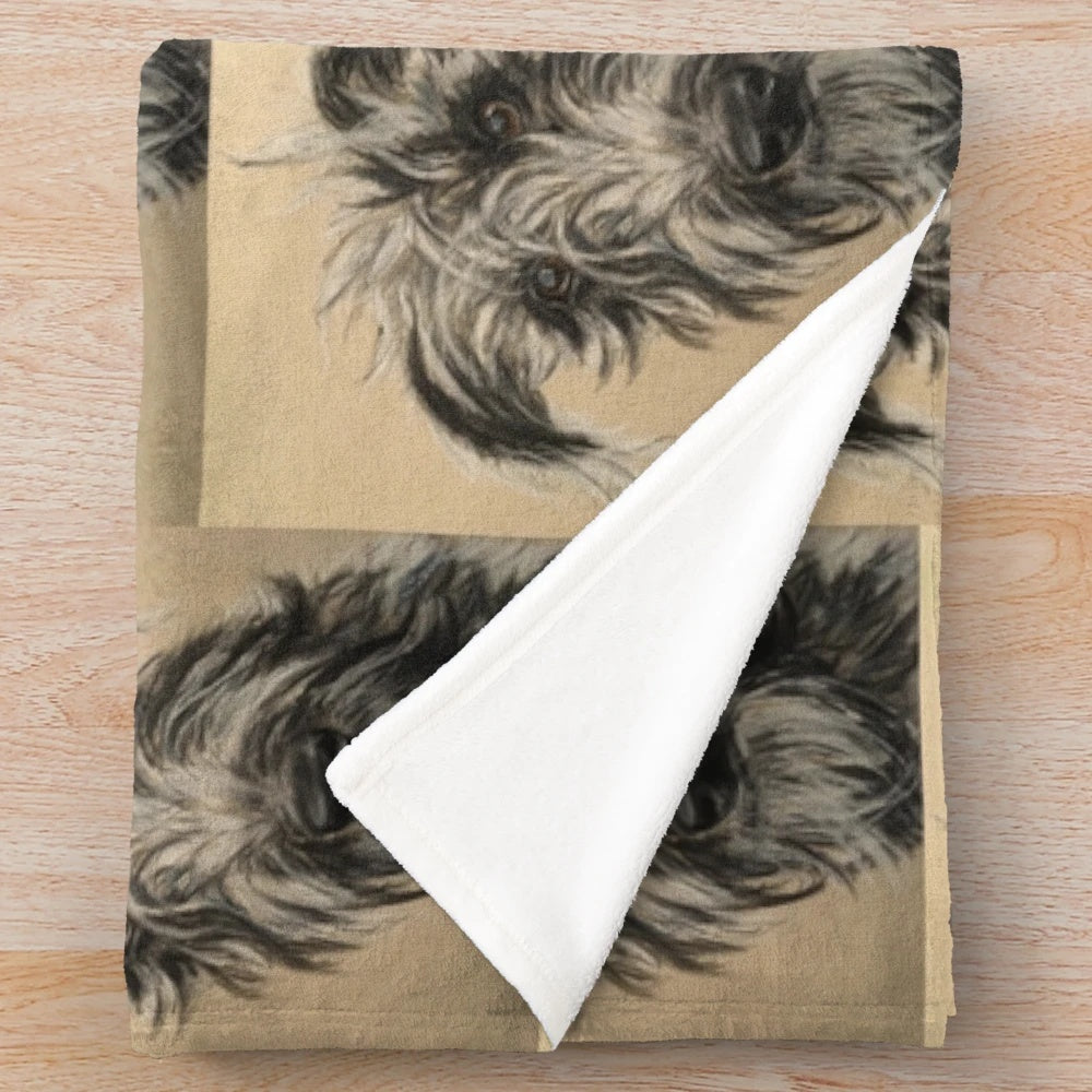 Scruffy beddy whippet lurcher dog plush blanket