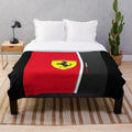 Soft and cozy plush blanket featuring the iconic Scuderia Ferrari logo