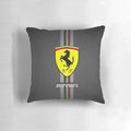 Scuderia Ferrari logo printed on a high-quality, carbon fiber-inspired throw pillow