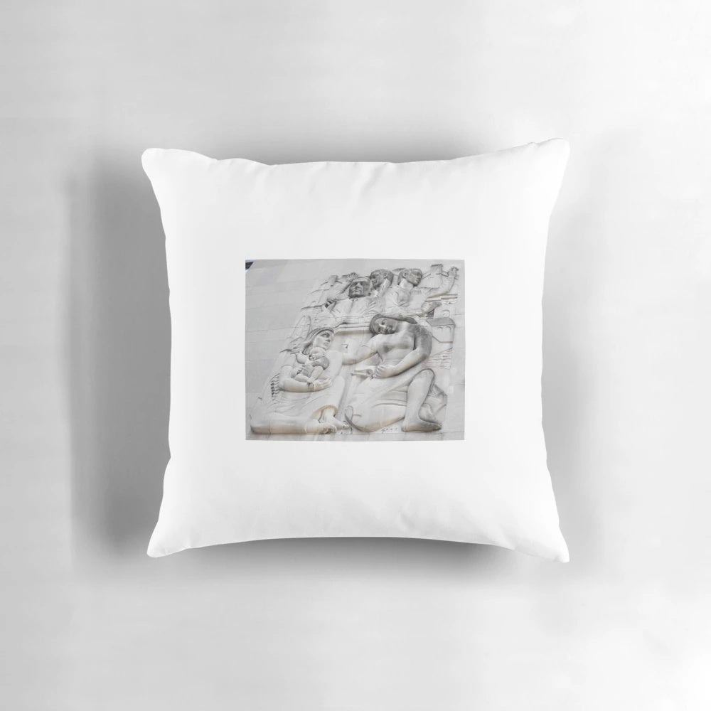 Unique sculpture-inspired pillow with abstract design for modern home décor
