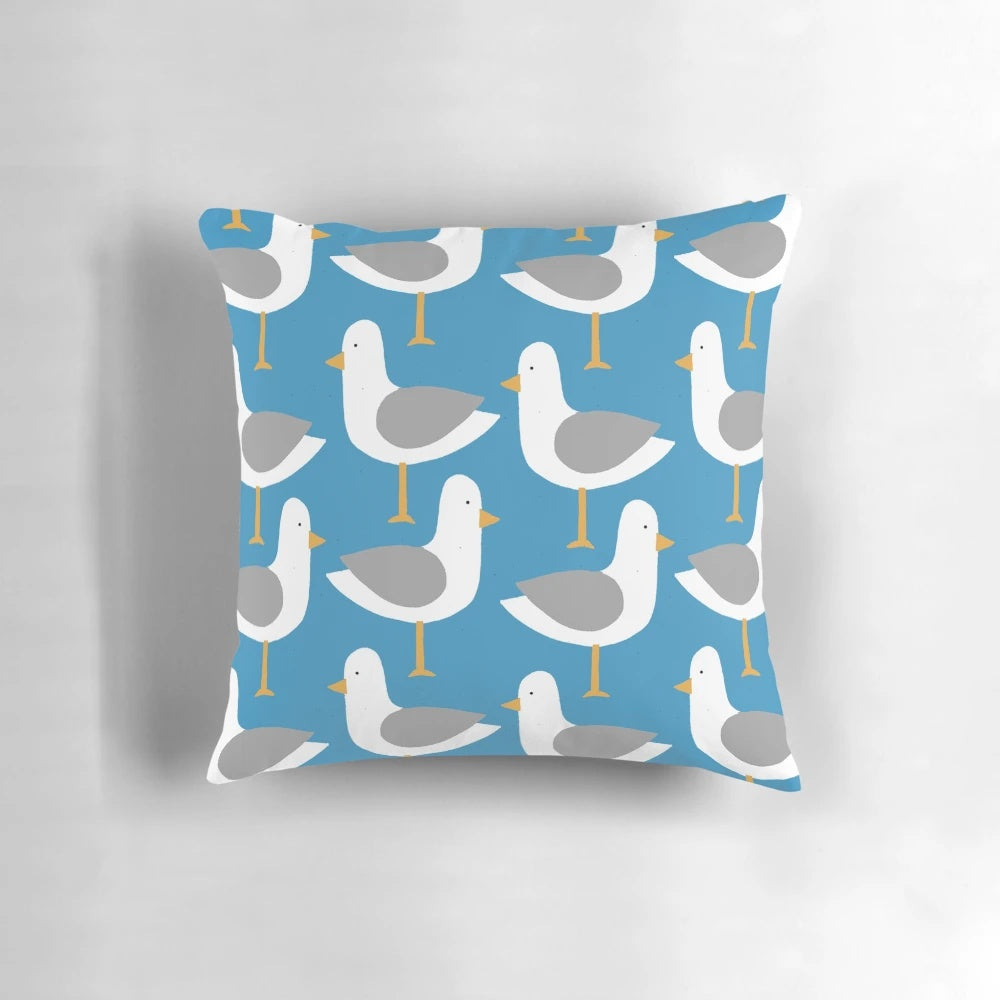Seagull 7.0 decorative pillow with intricate beach-inspired patterns and colors