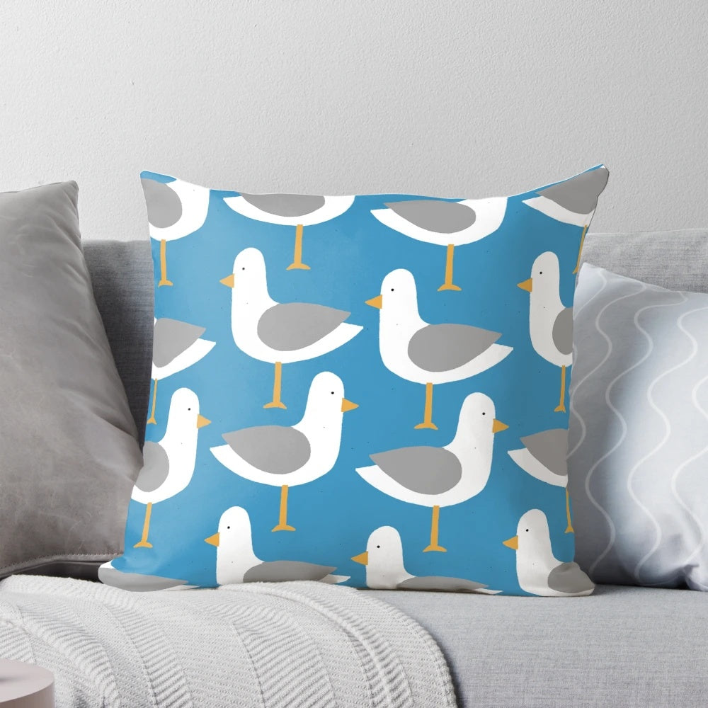 Seagull 7.0 decorative pillow with intricate beach-inspired patterns and colors