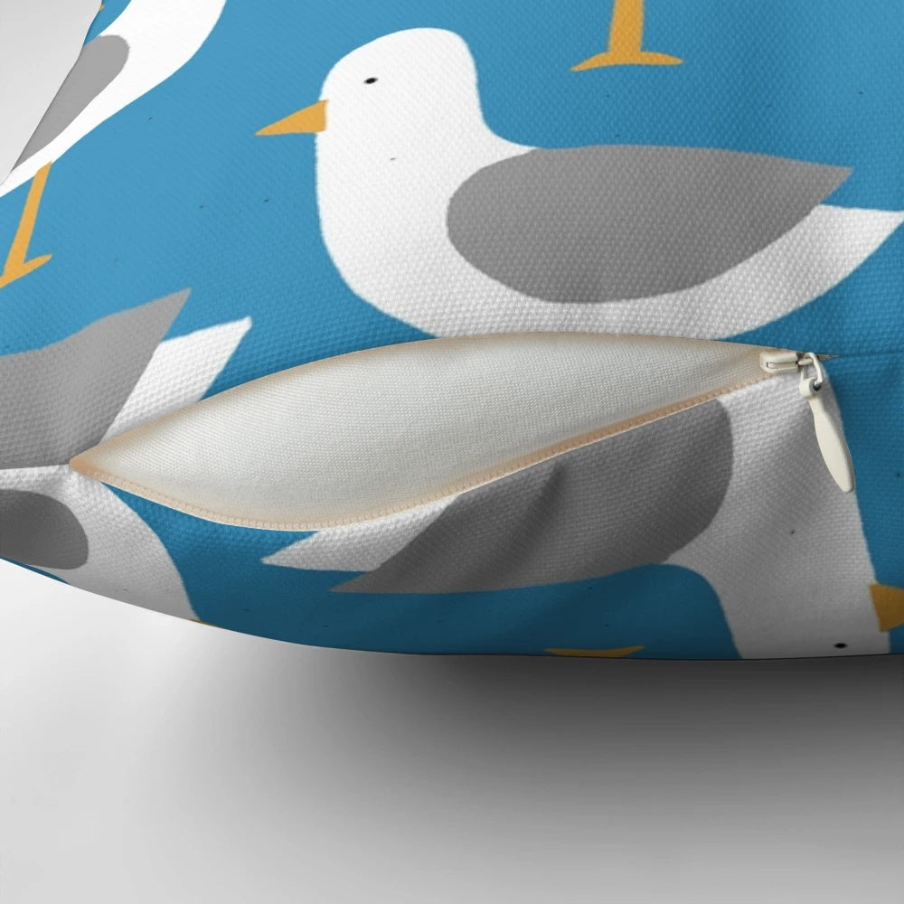 Seagull 7.0 decorative pillow with intricate beach-inspired patterns and colors