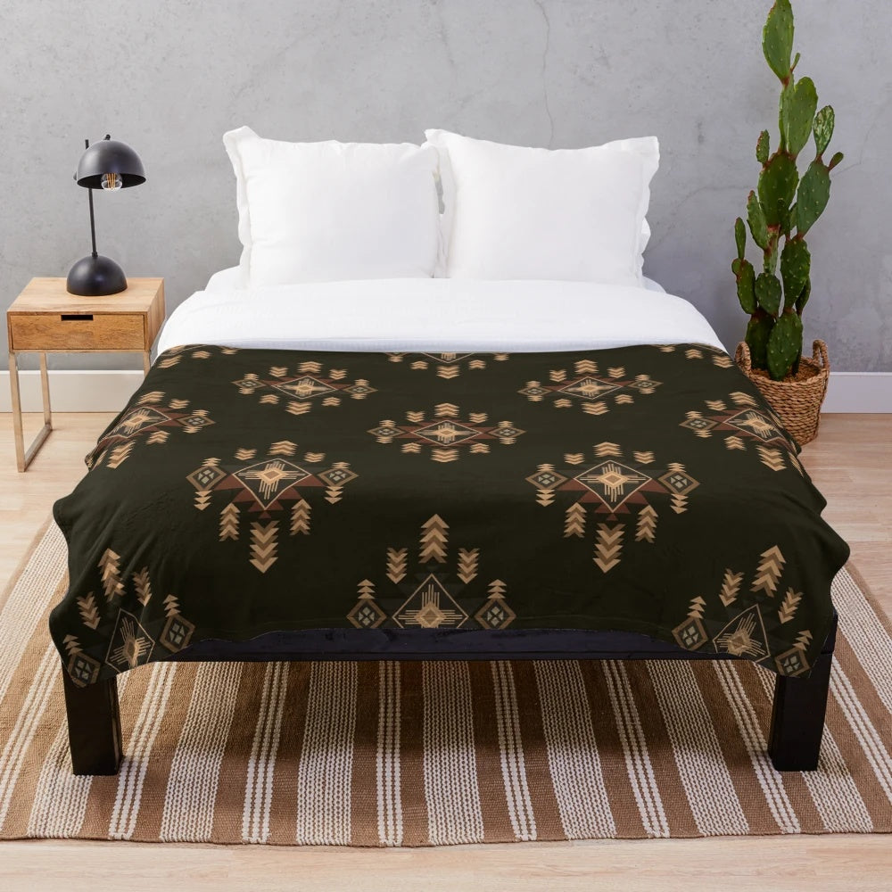 Seamless navajo-inspired plush blanket