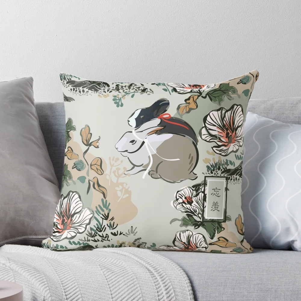 Seamless traditional pillow inspired by the characters and world of Modao Zushi (The Grandmaster of Demonic Cultivation)