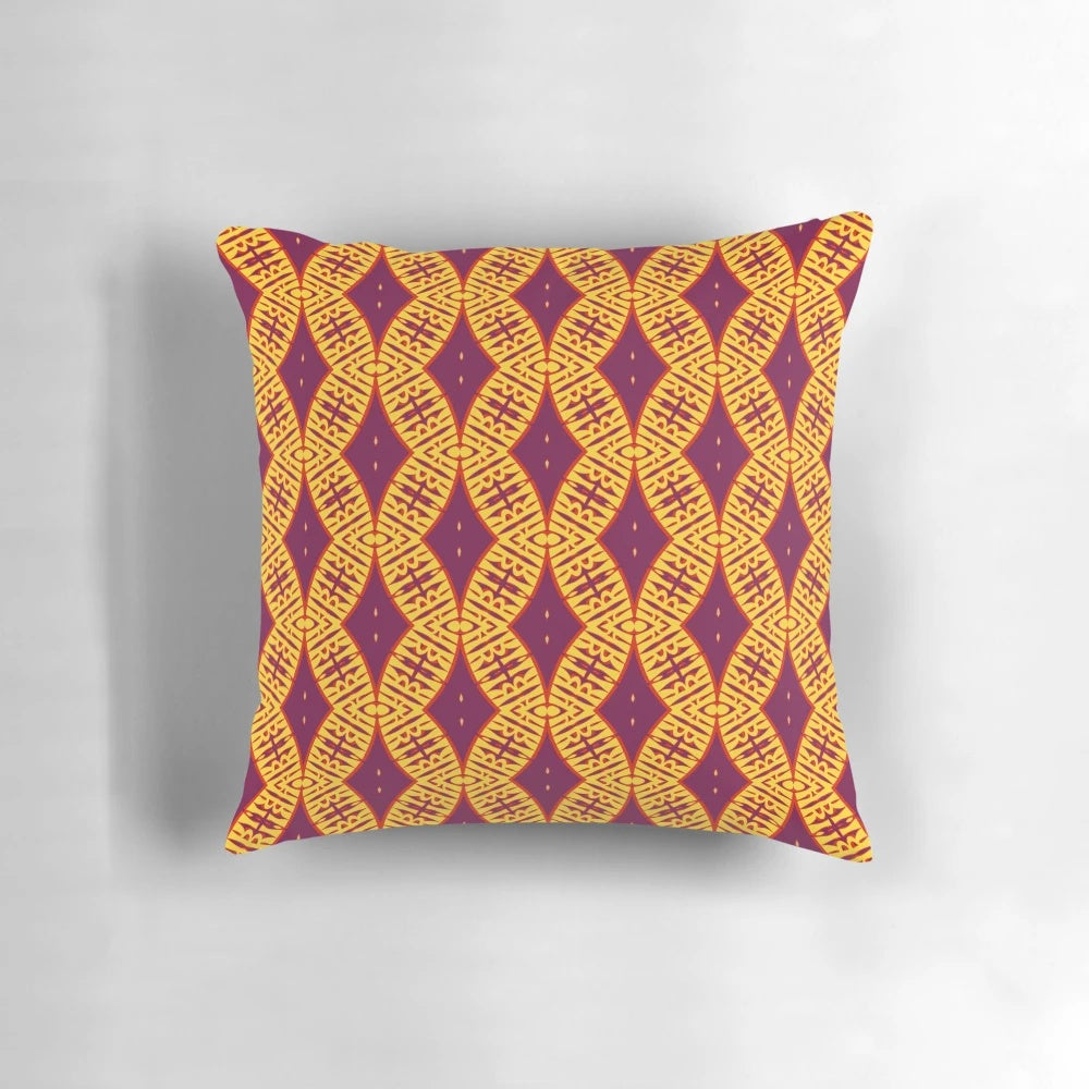 Seamless vintage ornament pattern on a pillow
