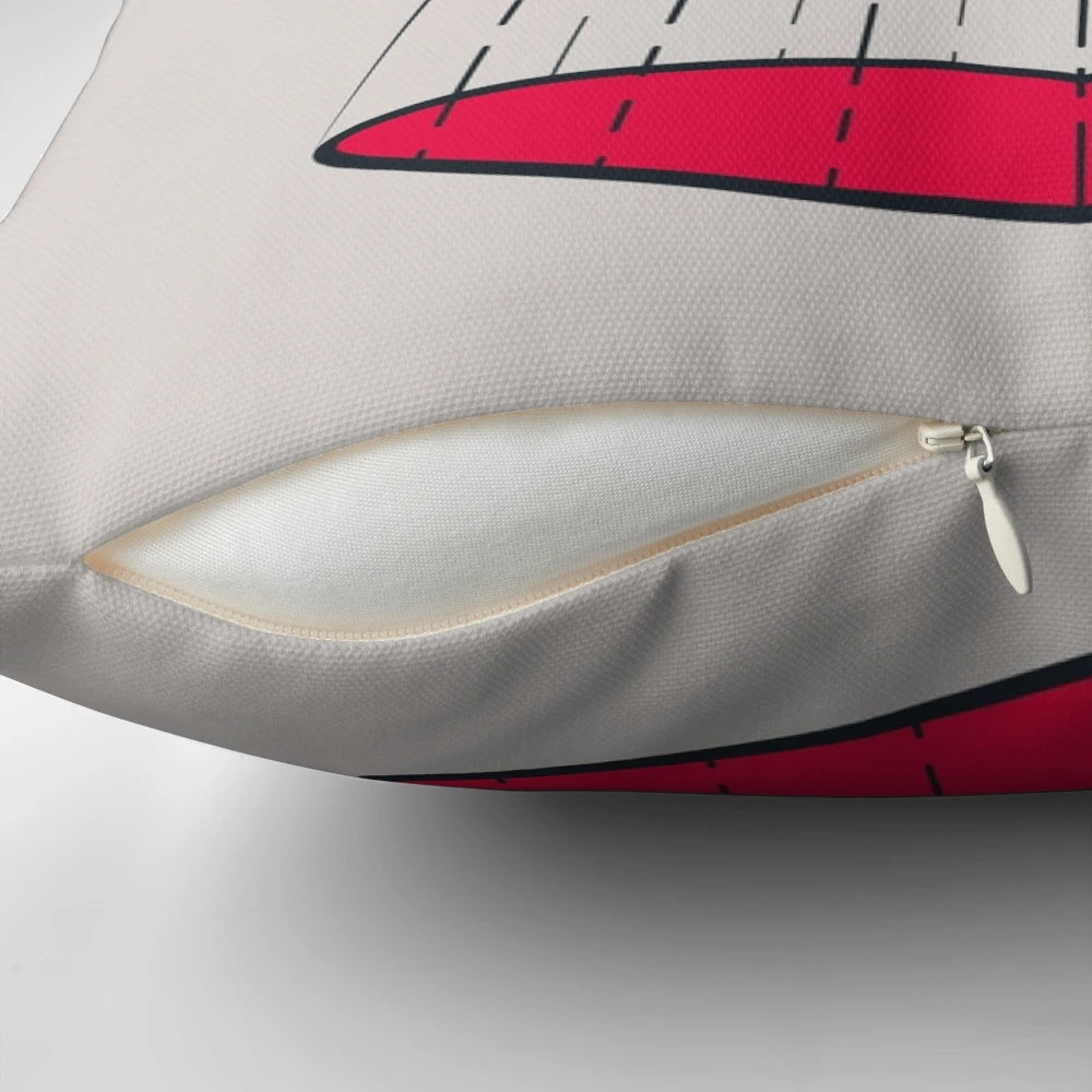 A vibrant, retro-inspired pillow featuring a cartoon spaceship and the text "Looking for Love
