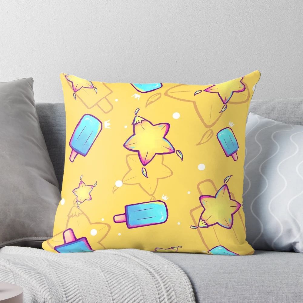 Kingdom Hearts-inspired pillow featuring a seasalt ice cream and paopu fruit pattern