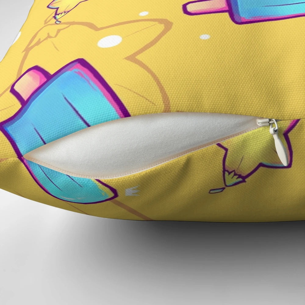 Kingdom Hearts-inspired pillow featuring a seasalt ice cream and paopu fruit pattern