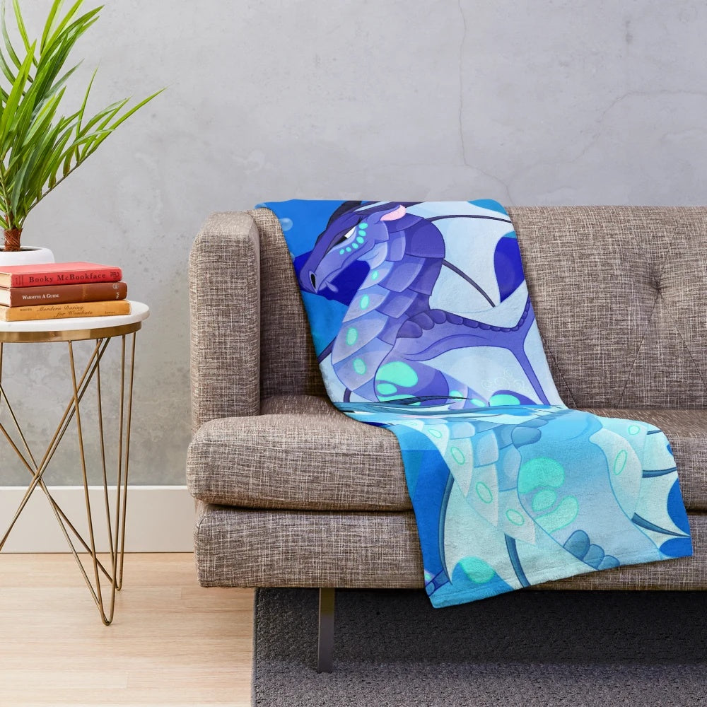 Plush blanket featuring Tsunami and Riptide from the Wings of Fire book series