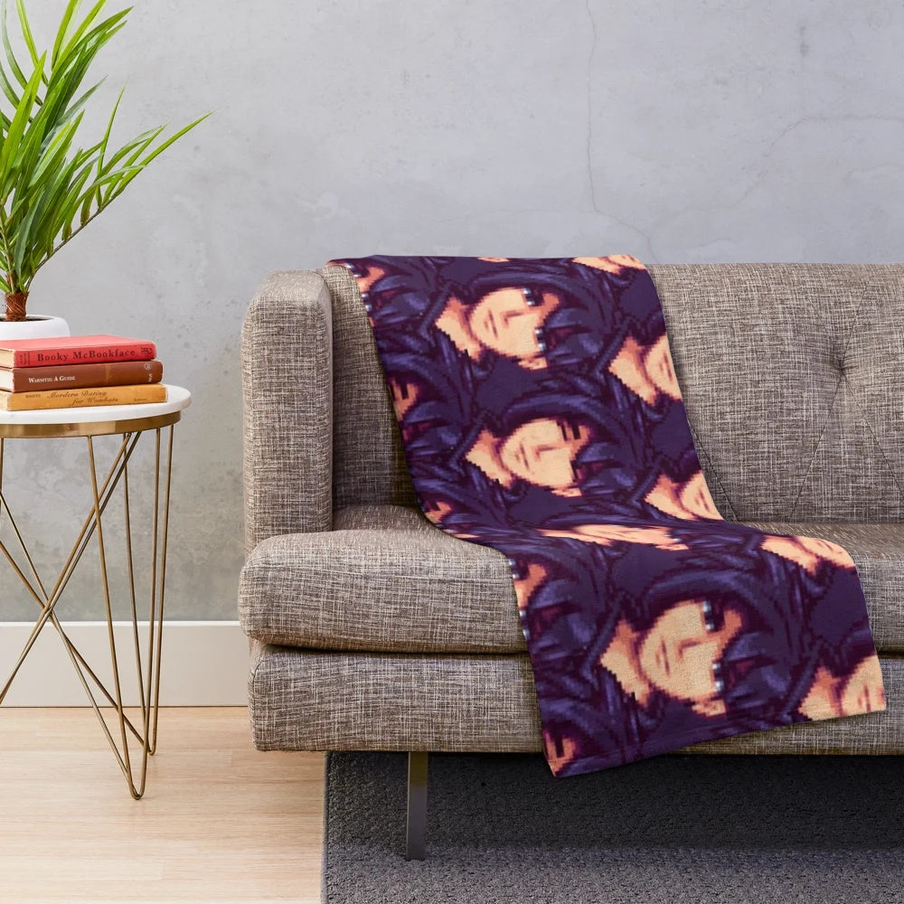 Sebastian Plush Blanket - Soft and Cozy Gaming Throw Pillow Inspired by Stardew Valley Video Game