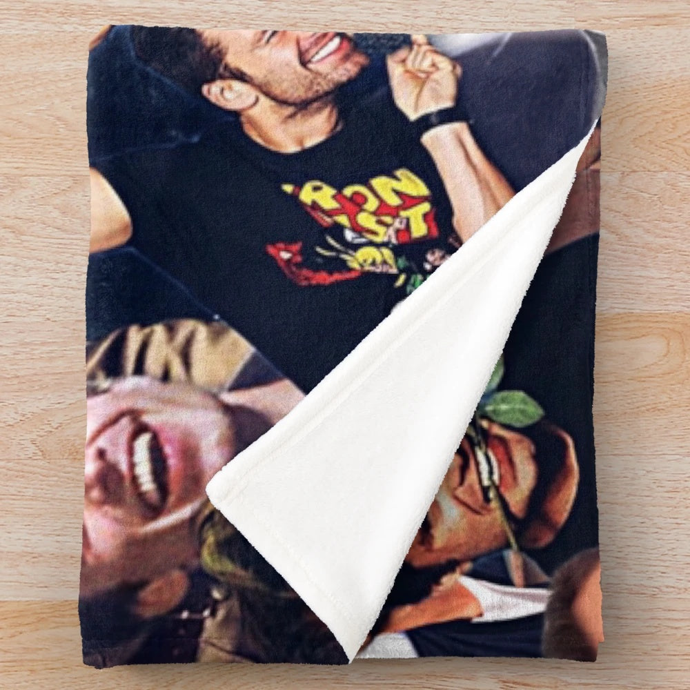 Sebastian Stan collage design plush blanket