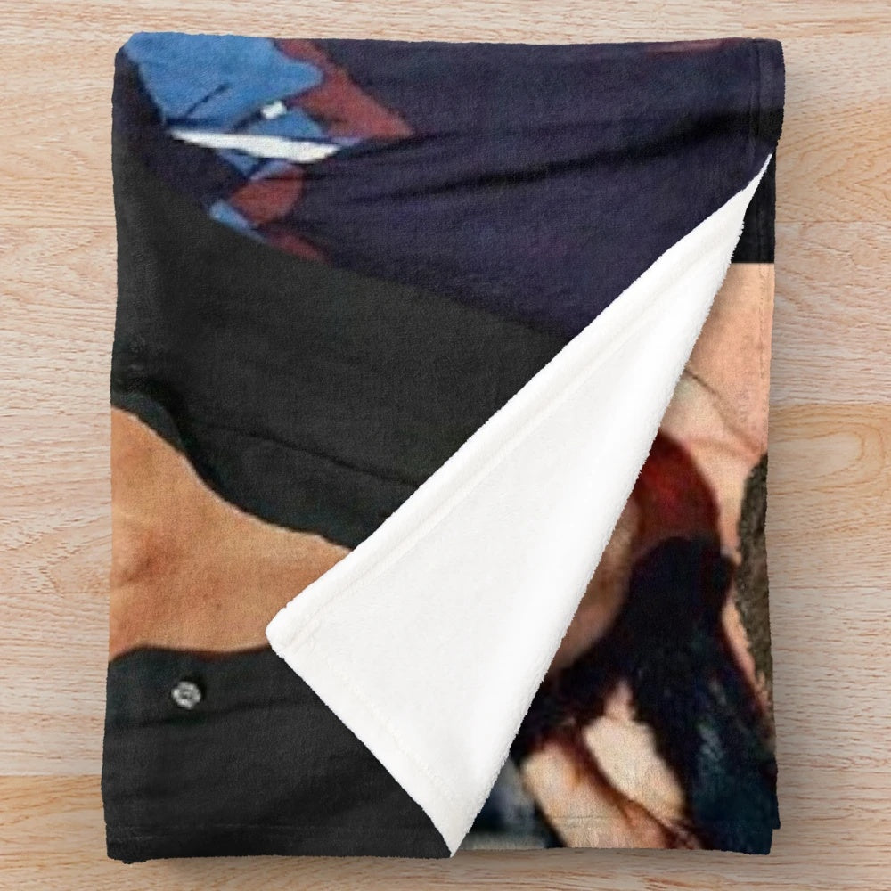 Sebastian Stan Inspired Plush Blanket with Collage Design