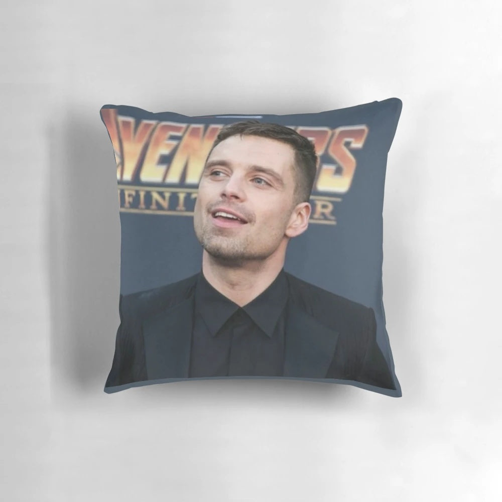 Sebastian Stan Marvel Pillow featuring Bucky Barnes, Winter Soldier, and White Wolf