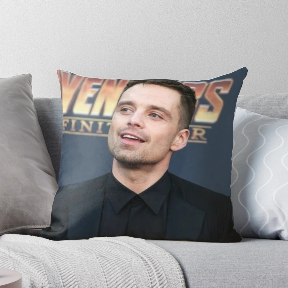 Sebastian Stan Marvel Pillow featuring Bucky Barnes, Winter Soldier, and White Wolf