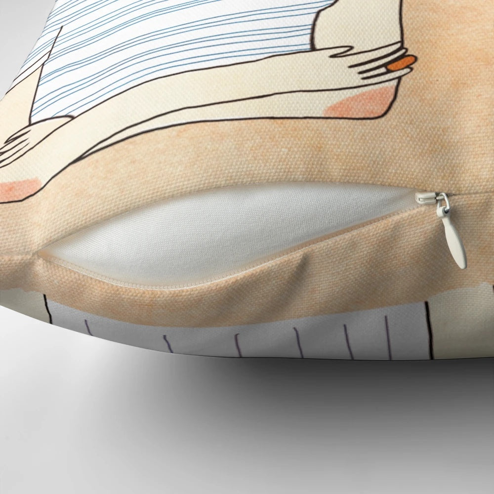 Secretly In Love Pillow featuring characters from The Royal Tenenbaums by Wes Anderson