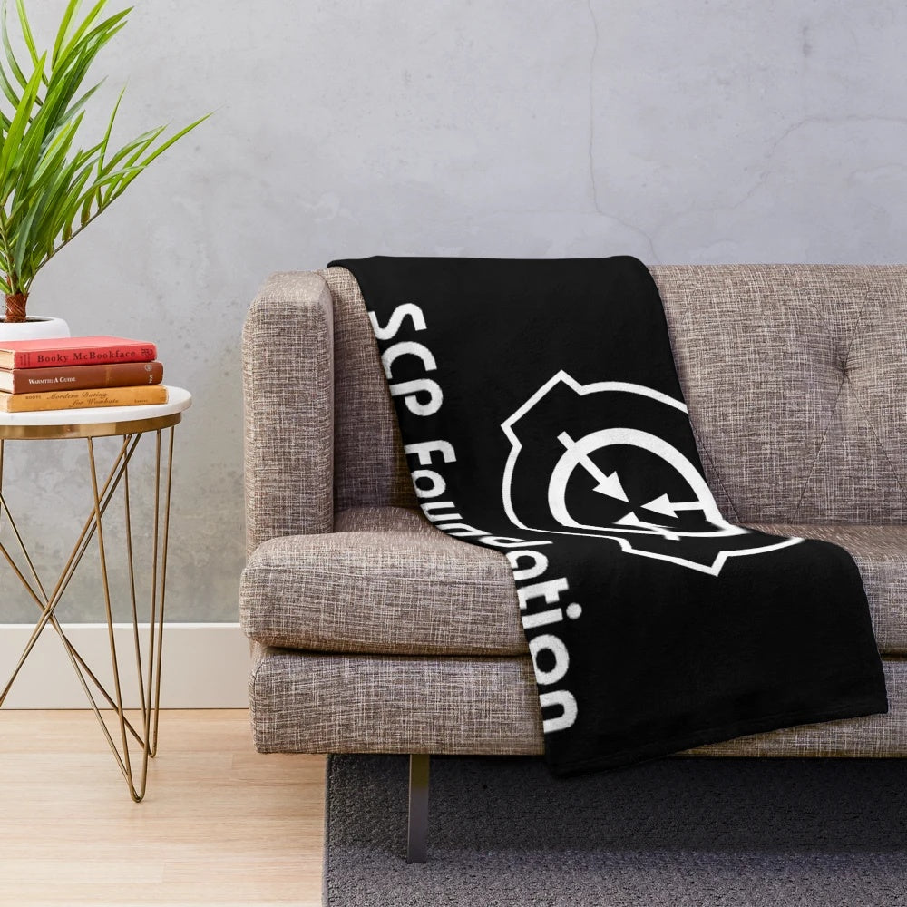 SCP-inspired plush blanket featuring the iconic SCP Foundation logo