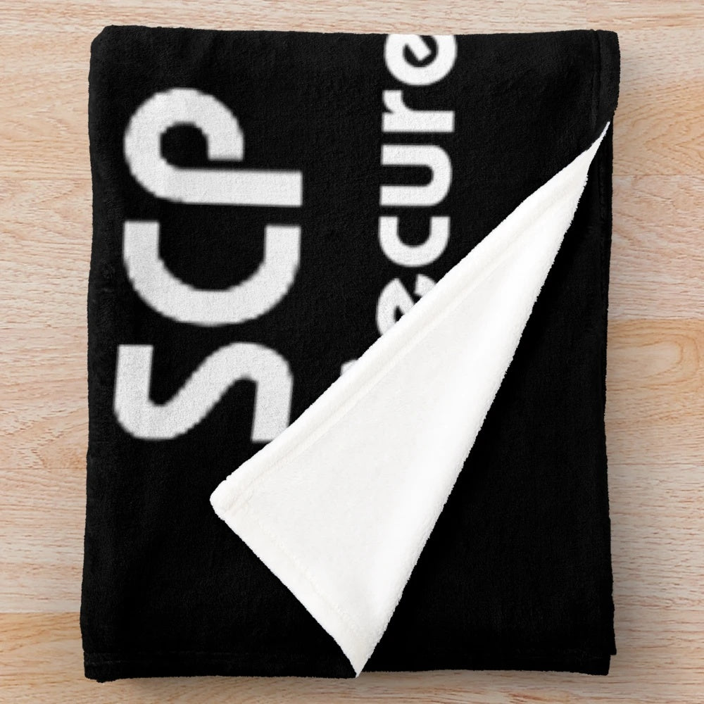SCP-inspired plush blanket featuring the iconic SCP Foundation logo