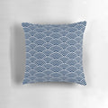 Seigaiha-patterned decorative pillow in traditional Japanese textile design