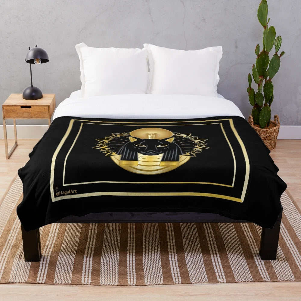 Sekhmet Egyptian Lioness Goddess Inspired Plush Blanket