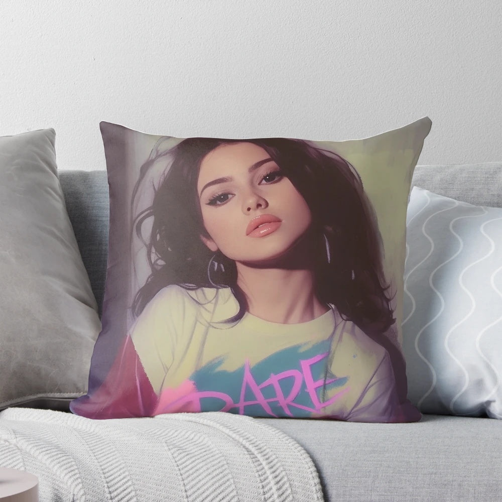Selena Gomez Rare Inspired Pillow with Liberty Print Design