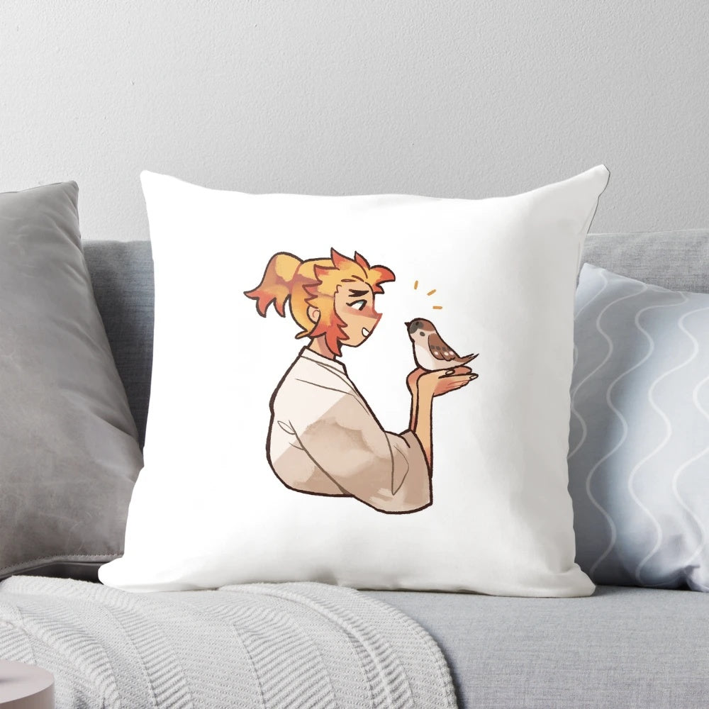 Soft and cozy Senjuro & Chuntaro Demon Slayer Anime Pillow for home decor