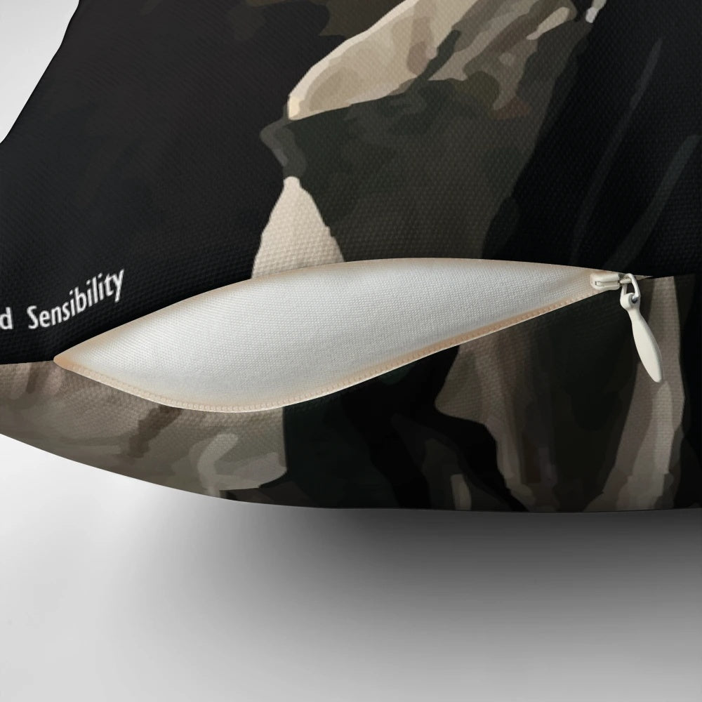 Decorative pillow featuring Alan Rickman as Colonel Brandon from the 1995 film Sense and Sensibility