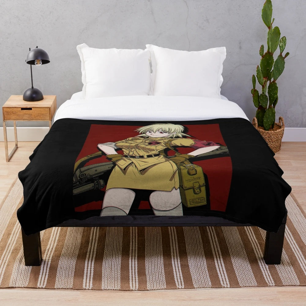 Seras Victoria inspired plush blanket from the Hellsing anime series