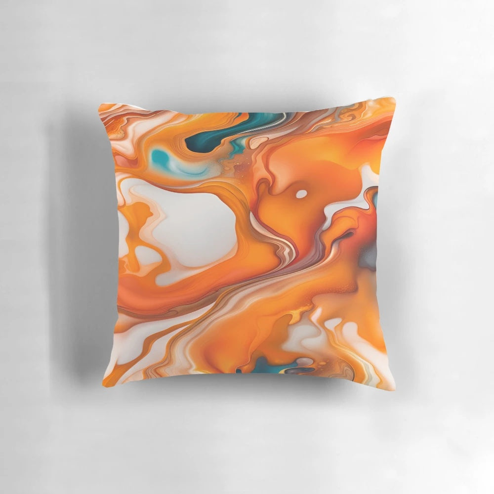 Soothing abstract painting in burnt orange and white tones with a marble-like texture, creating a tranquil and calming atmosphere.