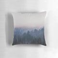 Soft, minimalist pillow featuring a tranquil forest landscape design