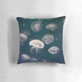 Soothing jellyfish pillow in shades of blue, creating a tranquil underwater scene