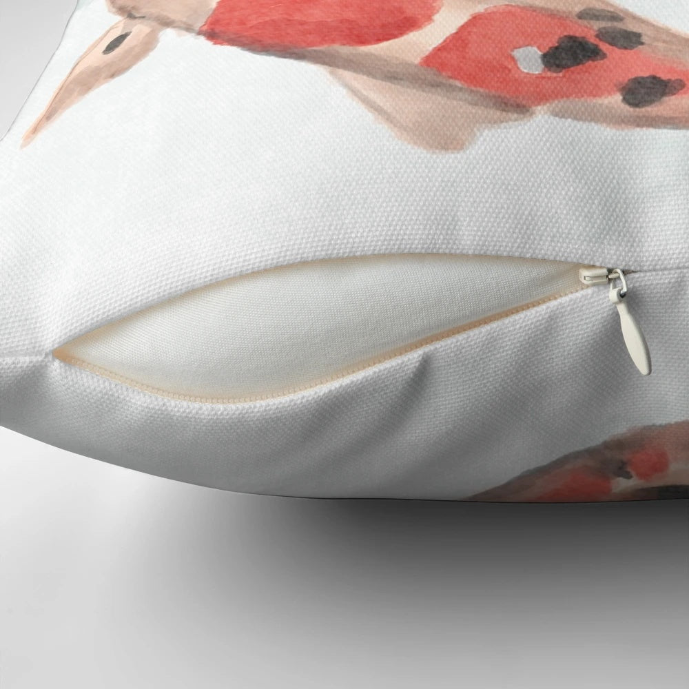 A beautiful koi fish pillow design, featuring the colorful and iconic Japanese koi carp