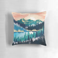 Soft, cozy pillow featuring a scenic lake mist design, perfect for creating a peaceful atmosphere.