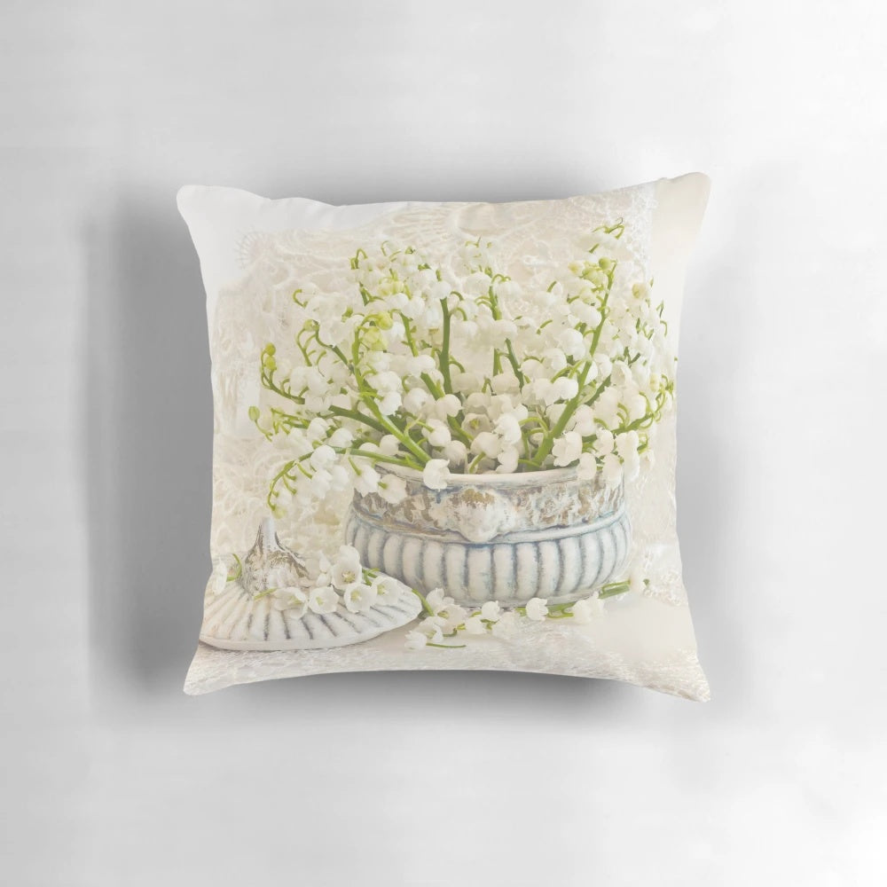Elegant white lily of the valley flowers in a serene floral still life photography art piece