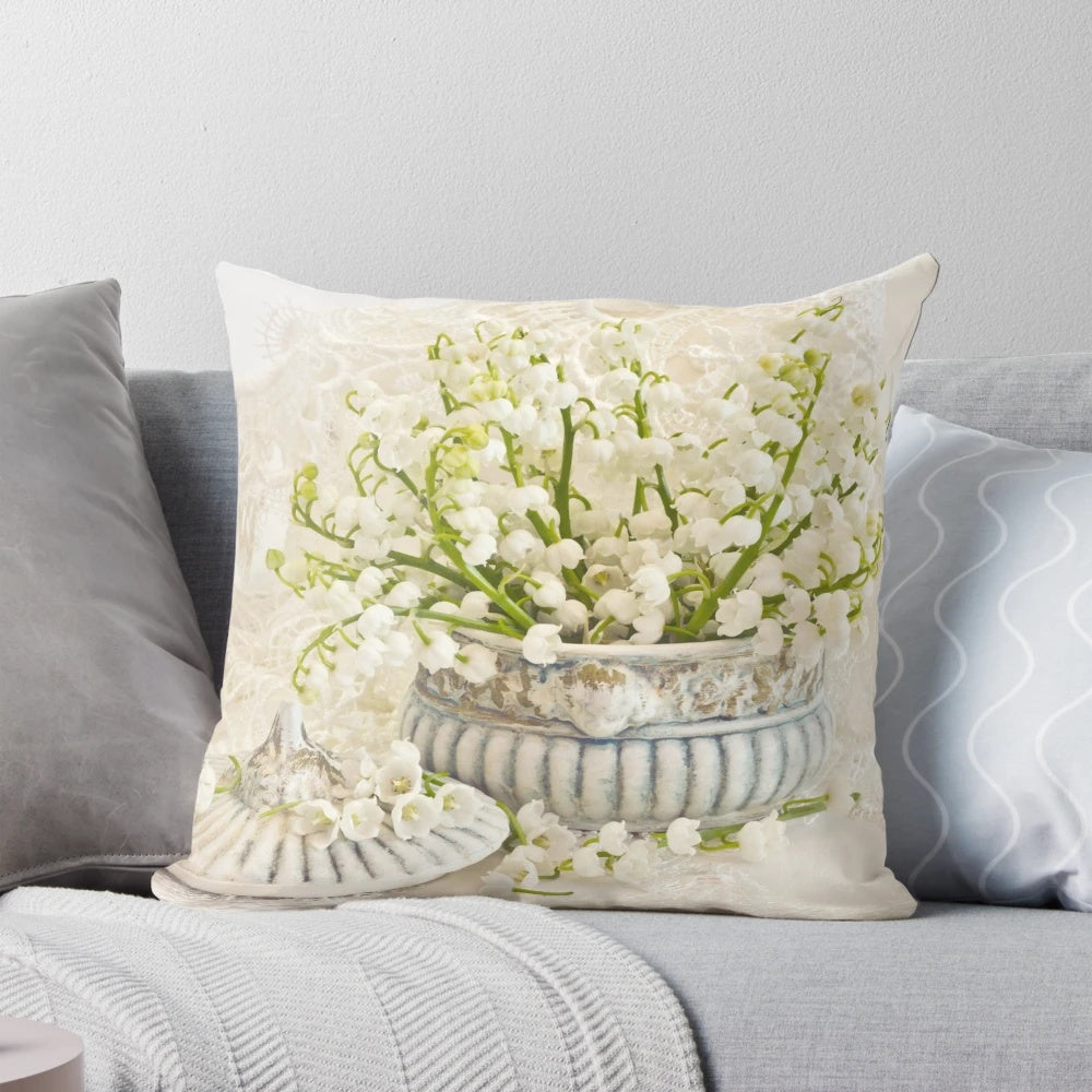 Elegant white lily of the valley flowers in a serene floral still life photography art piece