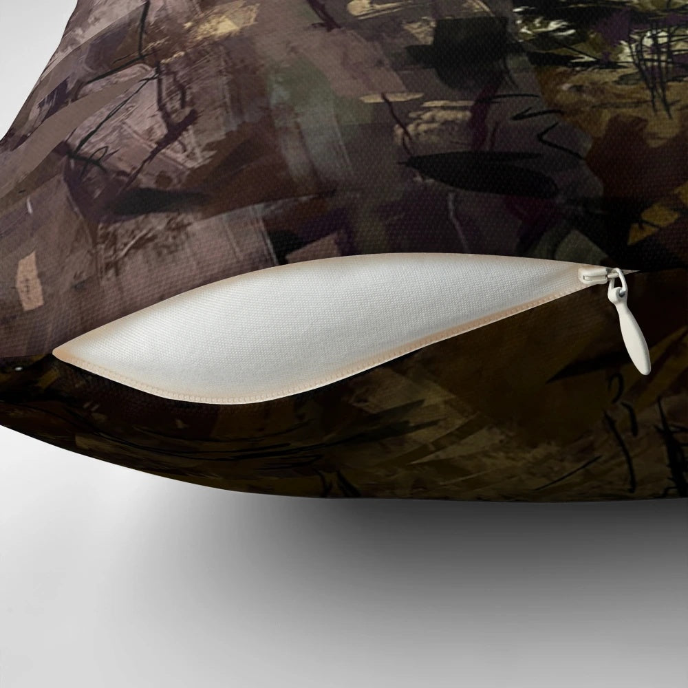 Soft, cozy pillow featuring a misty, mountainous landscape design for a calming, peaceful ambiance.