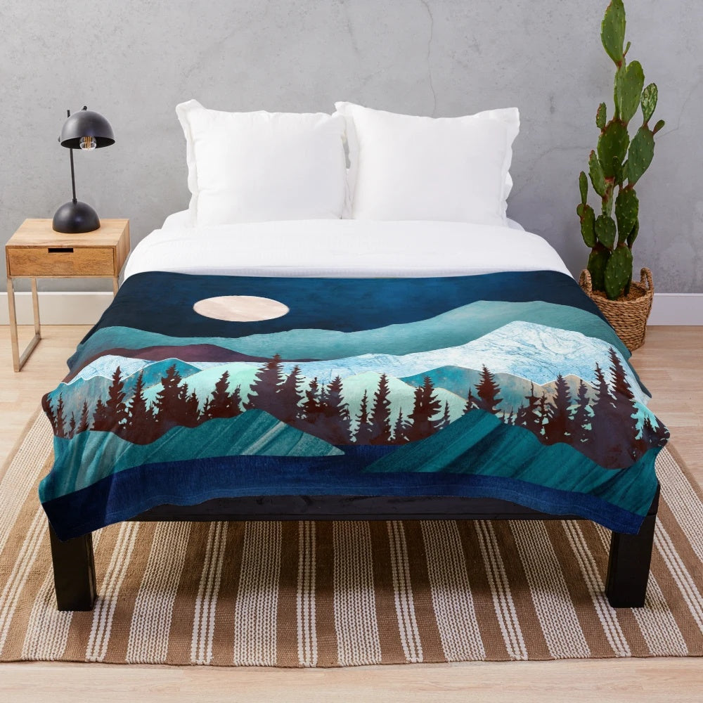 Moon Bay Plush Blanket - Soft, Warm, and Nature-Inspired Decor