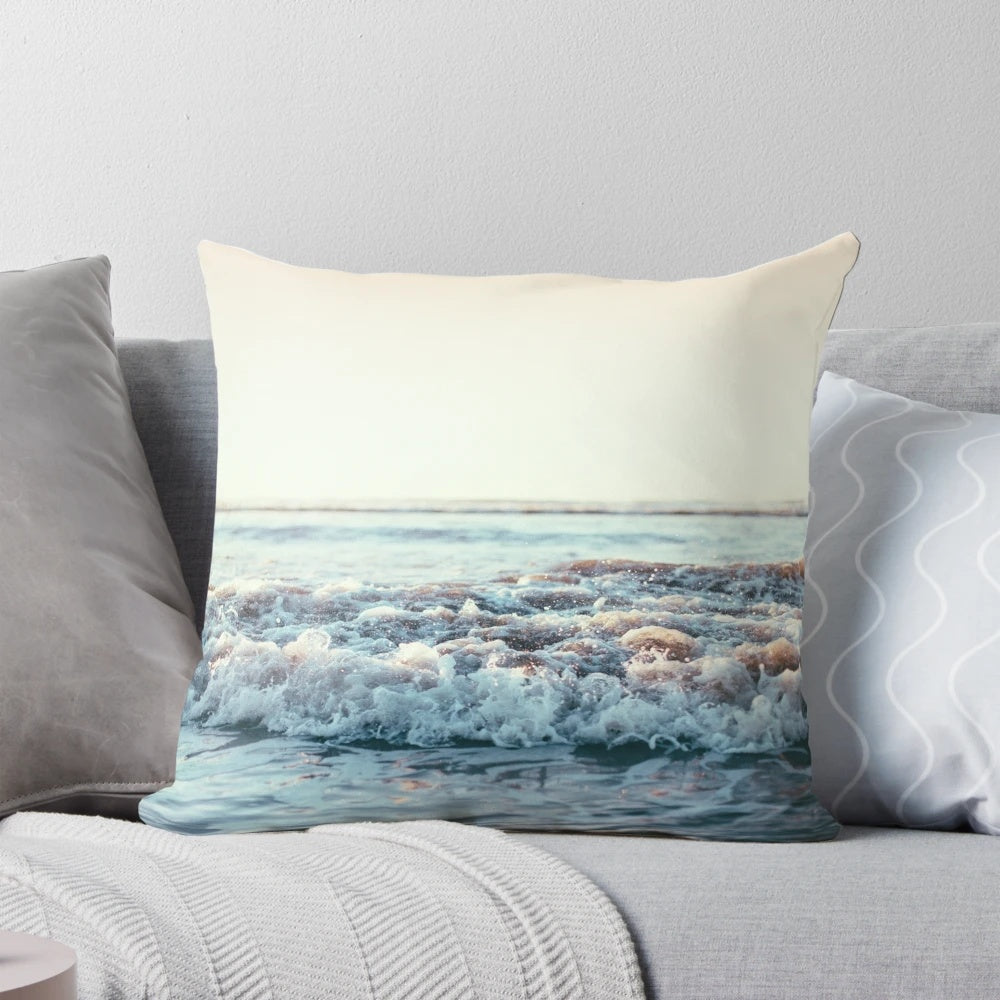 Soft, high-quality Pacific Ocean-themed pillow for relaxing coastal decor