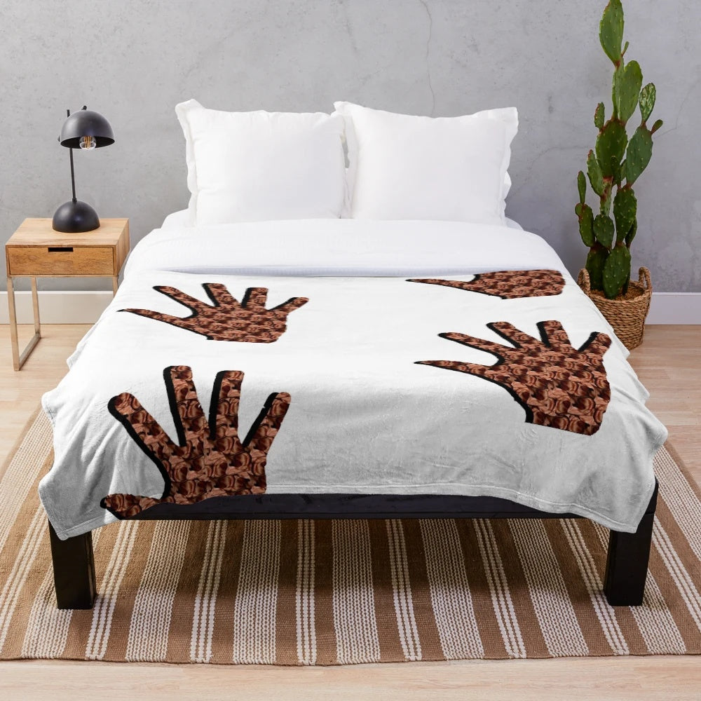 Plush blanket with a blend of textures and soothing sounds