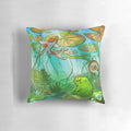 Peaceful and tranquil underwater scene with lilypads, a cute frog, and harmonious koi fish