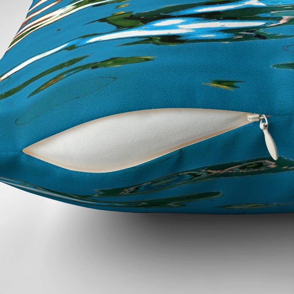 A water pillow with a shimmering, reflective surface that captures the beauty of watery patterns and waves.