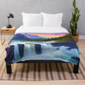 Cozy plush blanket featuring a beautiful waterfall landscape